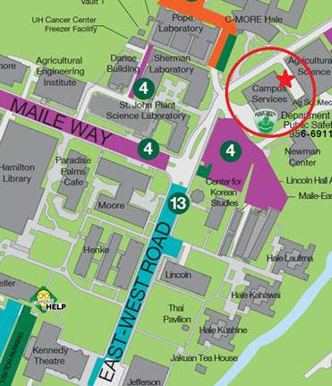 Map of Auxiliary Services building