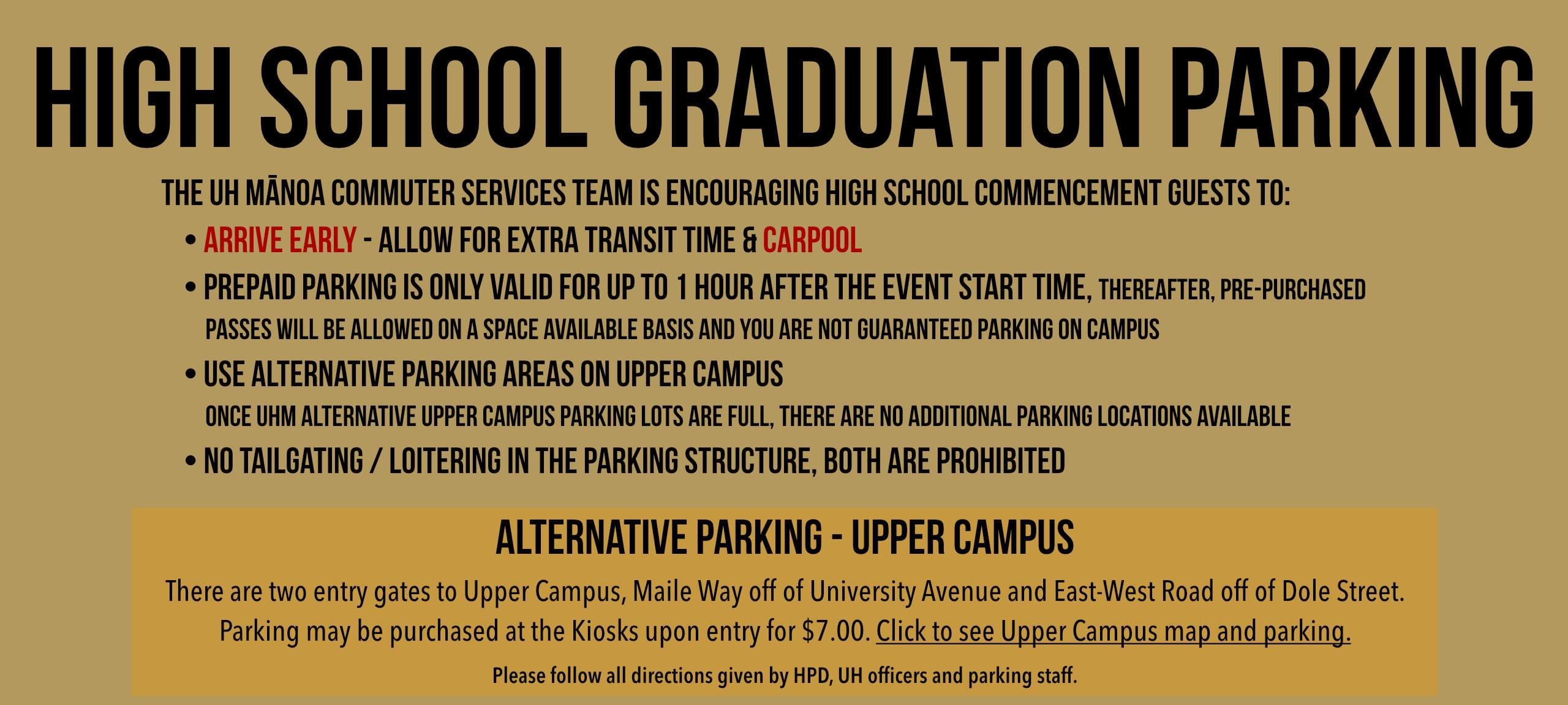 High School Graduation Parking