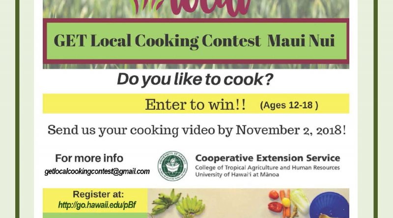 Flyer for Maui County Cooking Contest