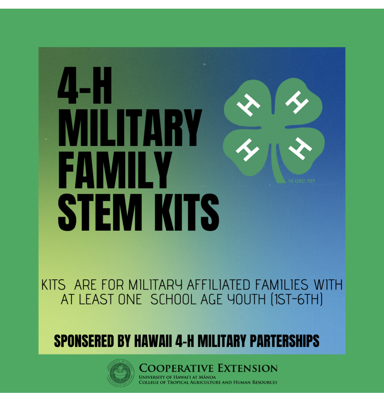 Military 4-H STEM Kits Flyer