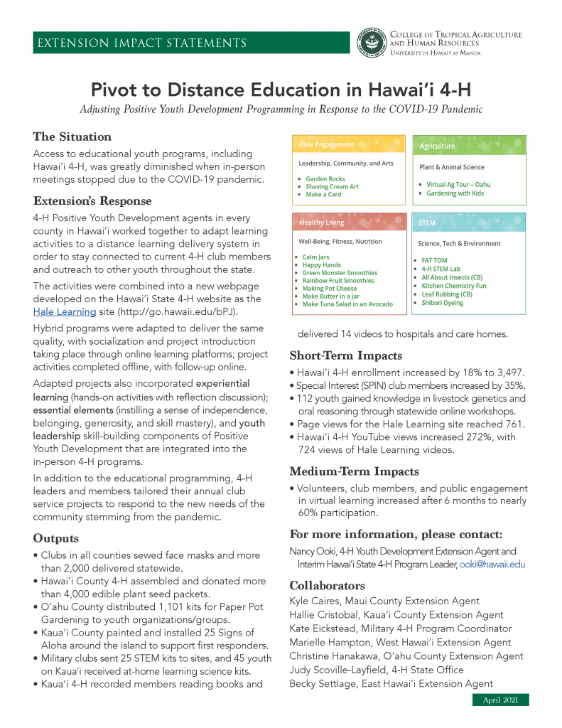 Impact Statement on Pivot to Distance Education