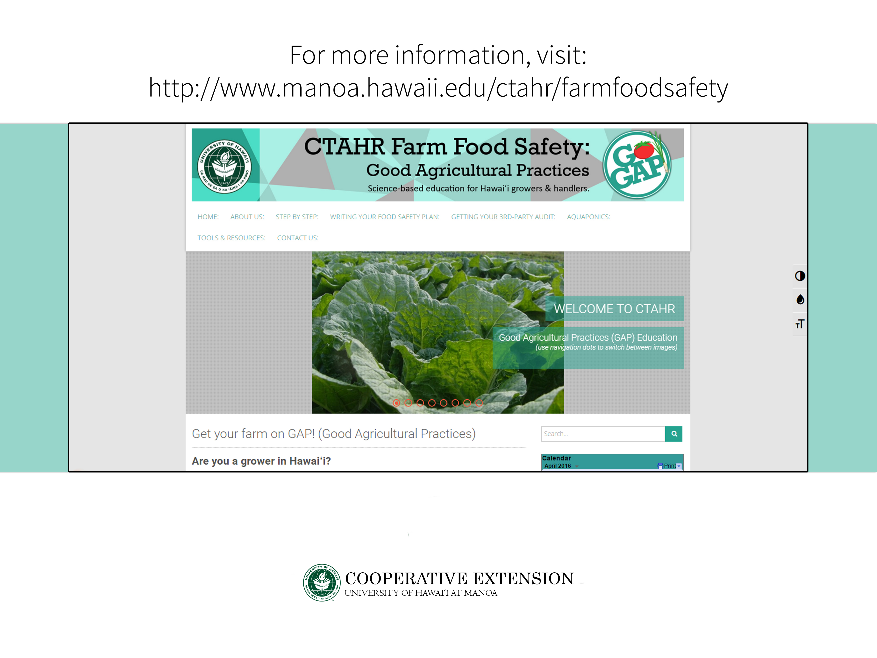 CTAHR Farm Food Safety Website