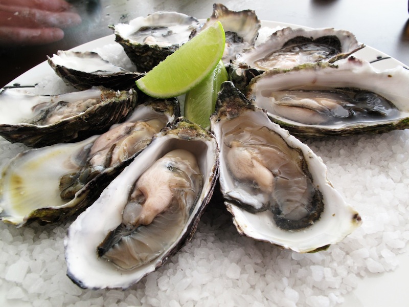 <p><strong>Fig. 3.61.</strong>&nbsp;(<strong>B</strong>) Pacific oysters (<em>Crassostrea gigas</em>) prepared for raw consumption with one shell removed</p>