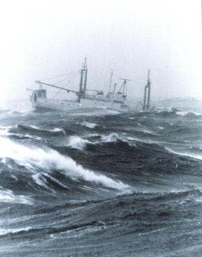 <p><strong>Fig. 4.8.</strong> Photograph of a ship in bad weather on the Georges Bank in the North Atlantic ocean basin</p>
