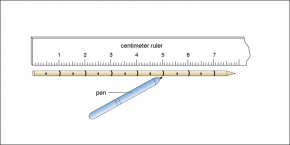 <p><strong>Fig. 2.15.</strong> Measuring and marking a skewer to construct a hydrometer</p>