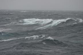 <p><strong>Fig. 4.7.</strong> A stormy sea state in the North Pacific basin has noticeable whitecaps.</p>