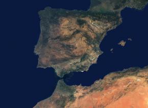 <p><strong>SF Fig. 6.15.</strong> Satellite image of the Strait of Gibraltar and western Mediterranean Sea</p>
