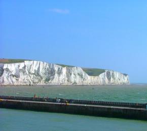 <p><strong>SF Fig. 7.12.</strong> (<strong>A</strong>) The White Cliffs of Dover in England are composed of sedimentary layers of calcareous microfossils called coccolithophores, giving them their white color.</p>

