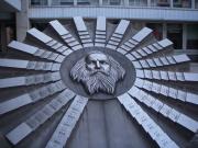 <p><strong>SF Fig. 2.15.&nbsp;</strong>(<strong>B</strong>) Mendeleev monument in Slovakia. The elements are arranged around Mendeleev’s likeness.</p>