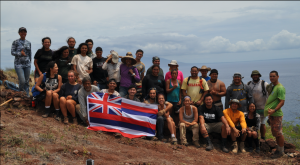 McGregor’s Ethnic Studies students pause for a photo after a day of trail work on Kaho’olawe. 