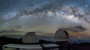 Pan-STARRS1 and Pan-STARRS2 telescopes on Haleakalā. Credit: Jason Chu