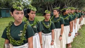 Students at Ka ʻUmeke Kāʻeo Hawaiian Language Immersion Public Charter School