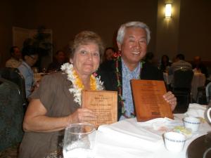 Nancy K. Johnson, RN, Allied Health chair, and UH Maui College Chancellor Clyde Sakamoto