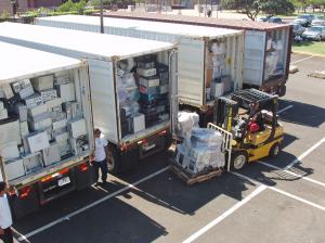 All ewaste collected is shipped to certified recycling centers in North America.