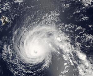 Hurricane Flossie near Big Island in August 2007. Credit NASA