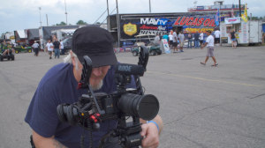 2. Schimmel filming at Rockingham Speedway