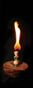 an image of a lamakū candle burning