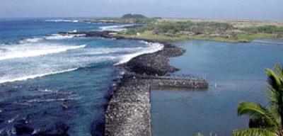 <p>Fig. 4. This image of the Kaloko fish pond in Kaloko-Honokōhau National Historical Park shows details of the rock walls.</p>