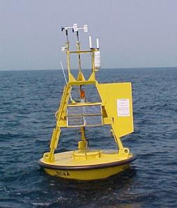 <p>Fig. 3. This buoy bobs in the water outside of Honolulu, Hawaiʻi, collecting data on the weather and sea conditions.</p>