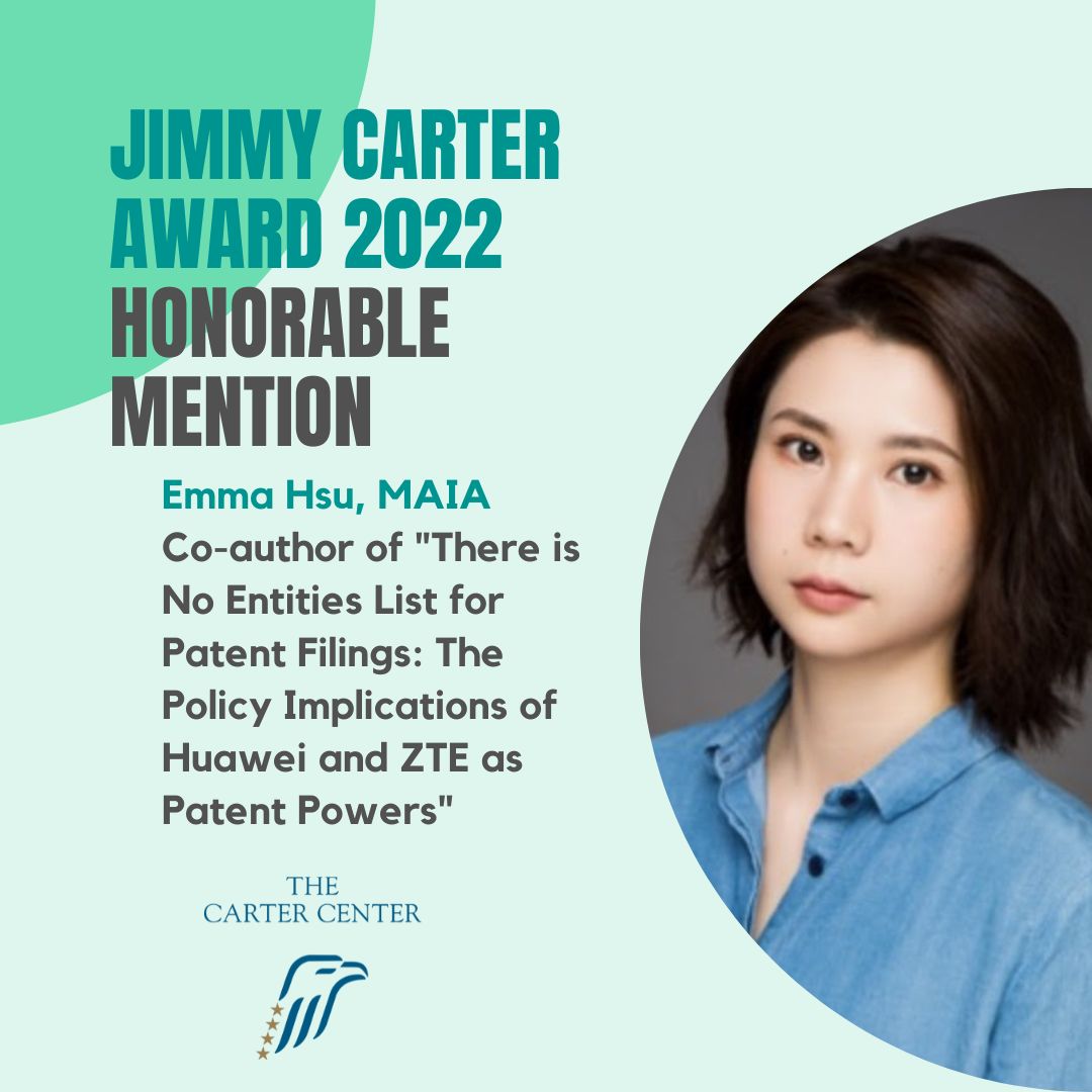 Emma Hsu Jimmy Carter Award 2022 Honorable Mention