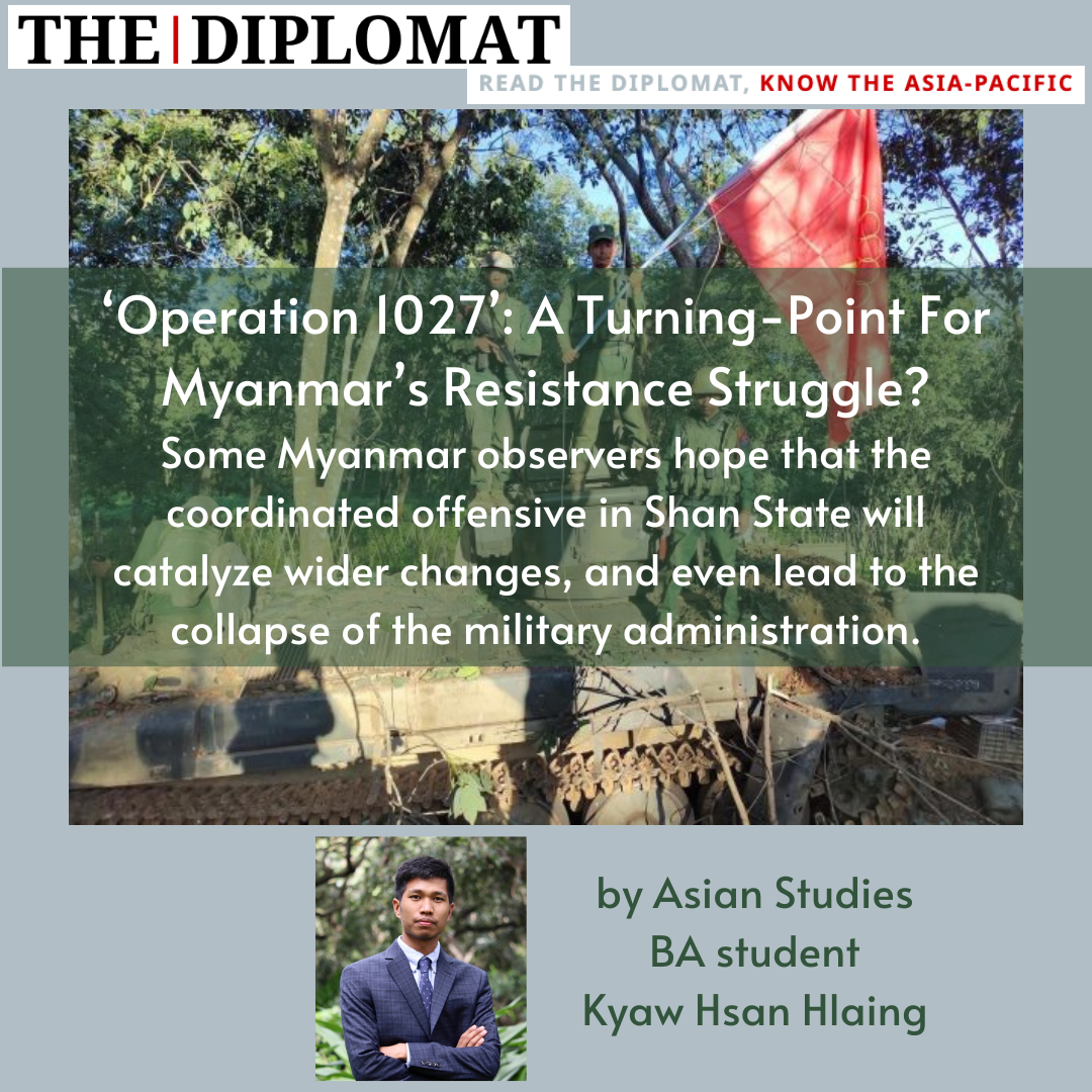 Kyaw Hsan Hlaing’s latest article published in The Diplomat