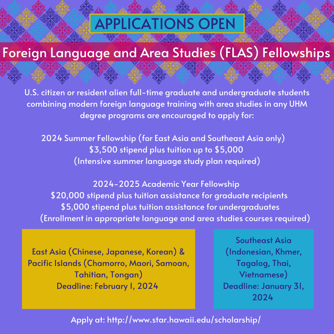 Foreign Language and Area Studies (FLAS) Fellowships open