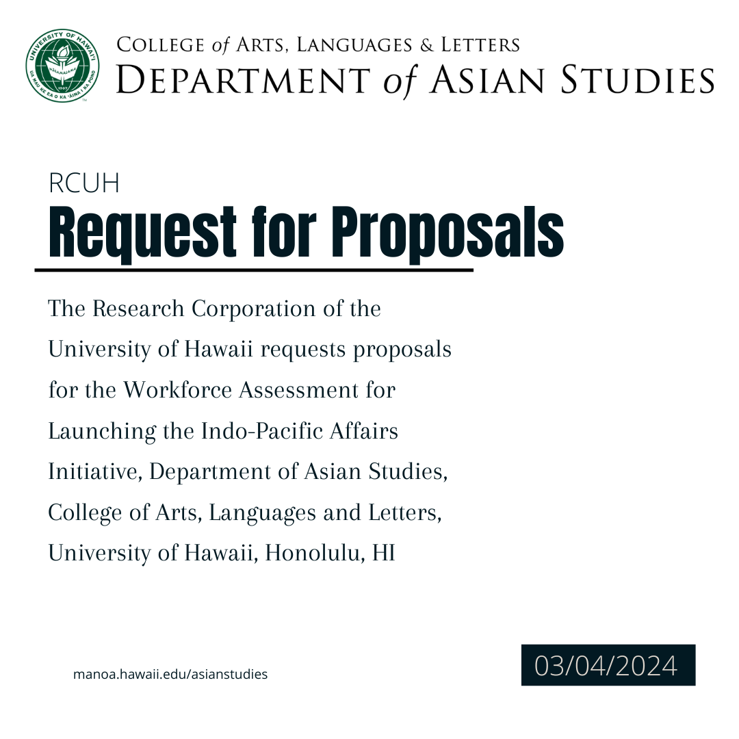 Request for proposals for workforce assessment for Indo-Pacific Affairs Initiative