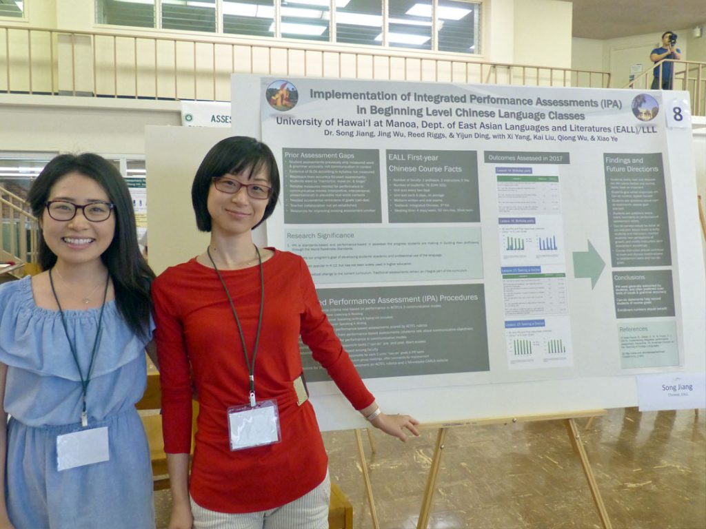 Exploring possibilities for, and effects of, Integrated Performance Assessments (IPAs) in the Department of East Asian Languages and Literatures, this poster reports an action study using IPAs in an undergraduate beginning Mandarin program. The poster first features a review of IPAs, followed by an overview of curriculum redesign and IPA test reconstruction. The poster then presents a concrete model for IPAs in a Chinese 101 and 102 Beginning Mandarin. Successful teaching activities and assessment task samples will be presented. The effects of this adaptation are demonstrated using quantitative and qualitative data, including oral assessment videos, writing samples, supplementary listening and reading materials, rubrics for scoring, test scores, student self-reflections, and more. The data show that students (1) generally favored using IPAs, (2) took initiative to review the IPA rubrics and to reliably engage in filling out "can-do" checklists, (3) demonstrated a positive correlation between IPAs and traditional test scores. The poster concludes that IPAs can be equally successful, and can offer more, in university foreign language classes.