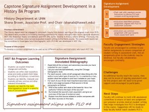 Capstone Signature Assignment Development in a History BA Program