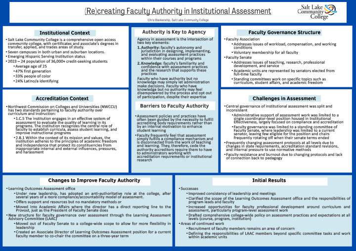 (Re)creating Faculty Authority in Institutional Assessment