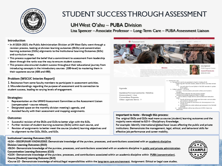 Student Success Through Assessment