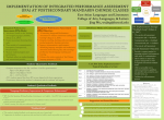Implementation of Integrated Performance Assessment (IPA) at Postsecondary Mandarin Chinese Classes Implementation of Integrated Performance Assessment (IPA) at Postsecondary Mandarin Chinese Classes
