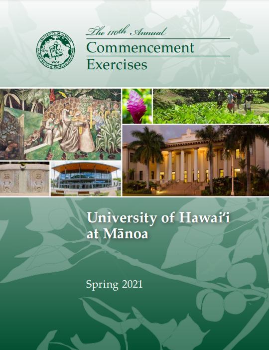 University of Hawaii at Mānoa Commencement Exercises Program cover - Spring 2021