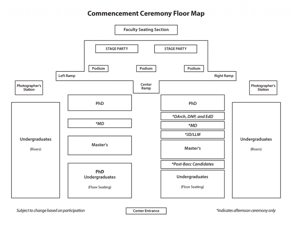 Spring 2023 Commencement floor plan