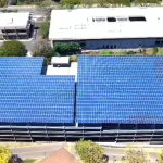 Aerial of PV canopy on lower campus parking structure