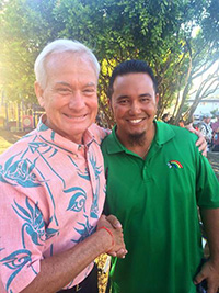 Honolulu Mayor Kirk Caldwell and Fleet Services manager, Jason Perreira at the Complete the Streets event