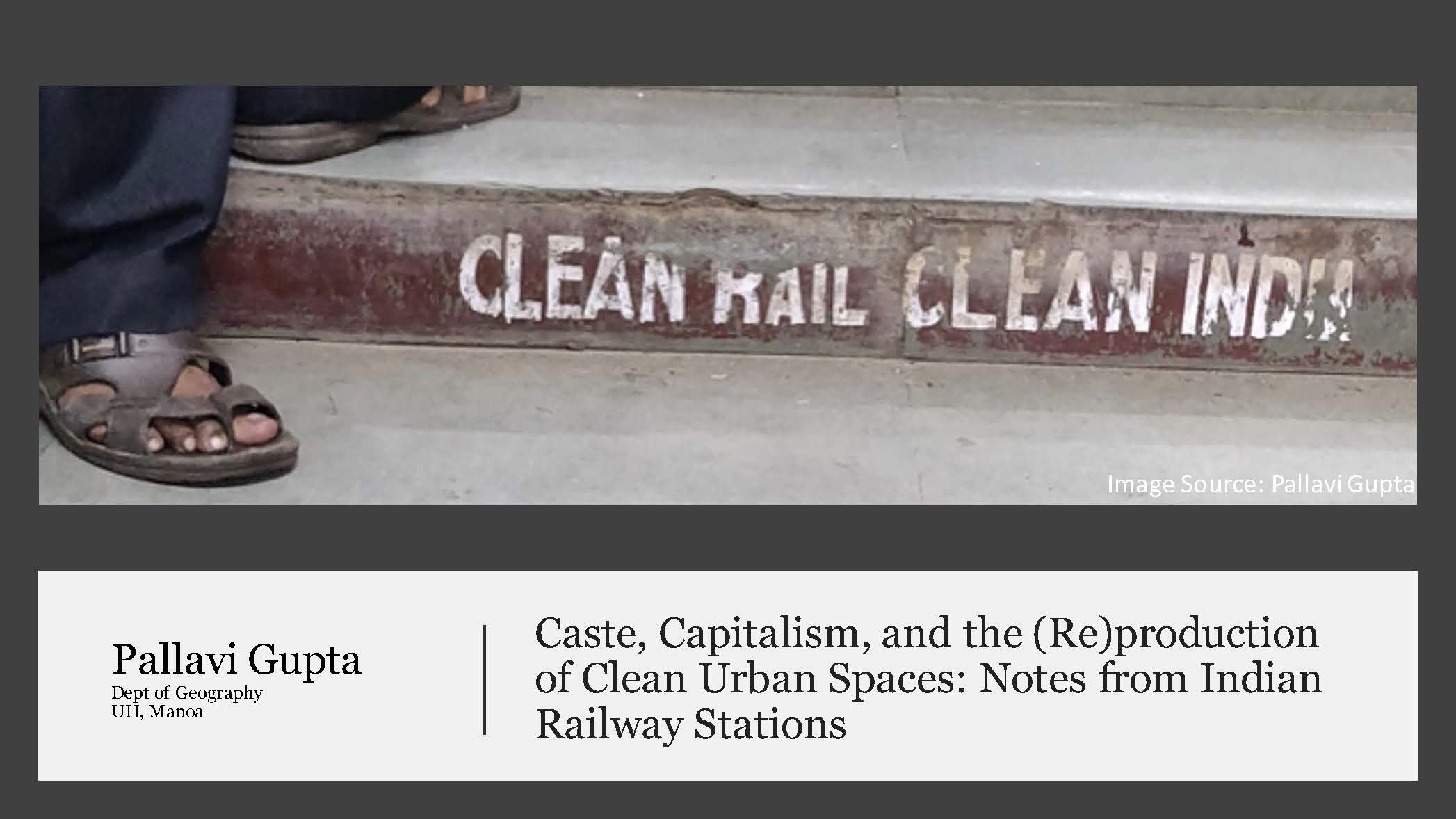 Picture of stairs with "Clean Rail Clean India" on them