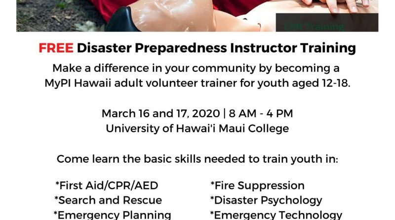 MyPI Hawaii Spring 2020 Adult Volunteer Training Flier