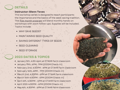 Seed Saving Workshop flyer for Molokai 2023 Dates