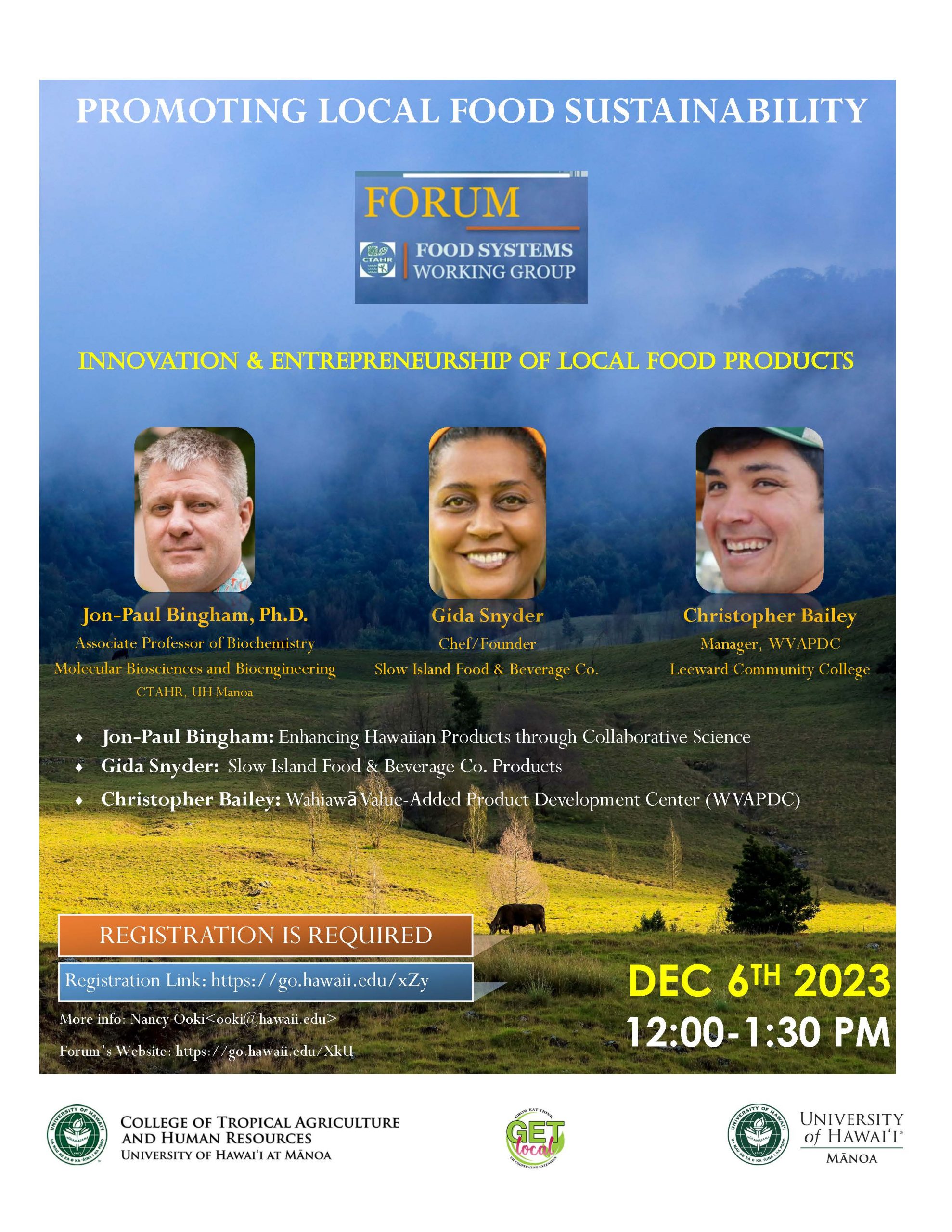GET Local Forum 7 Flyer : Innovation & Entrepreneurship of Local Food Products