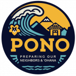 Preparing Our Neighbors and 'Ohana (PONO) Logo