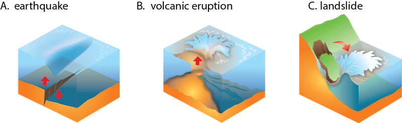 how tsunamis form animation