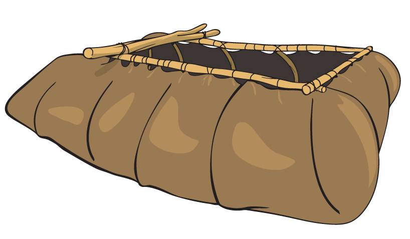 <p><strong>Fig. 8.53.</strong> This primitive animal-hide boat with skin stretched over wooden ribs (Tibetan design) was among the first type of boat used by humans.</p>