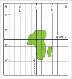 <p><strong>Fig. 1.24.</strong> Example of a cylindrical-projection map</p>