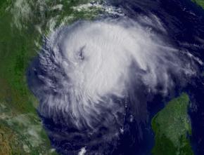 <p><strong>Fig. 1.4.</strong> OLP 3. Hurricane Ike approaching the Texas coast on September 12, 2008.</p>