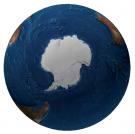 <p><strong>Fig. 1.2 </strong>(<strong>A</strong>)&nbsp;Map of the world from the South Pole, including sea ice (1997)&nbsp;</p>