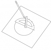 <p><strong>Fig. 1.19.</strong> (<strong>A</strong>) Creating a template with a protractor.</p>