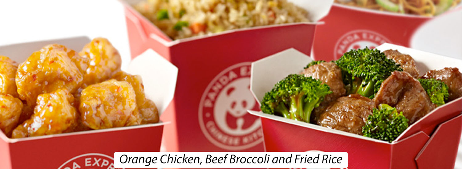 Panda Express: Orange Chicken, Beef Broccoli and Fried Rice