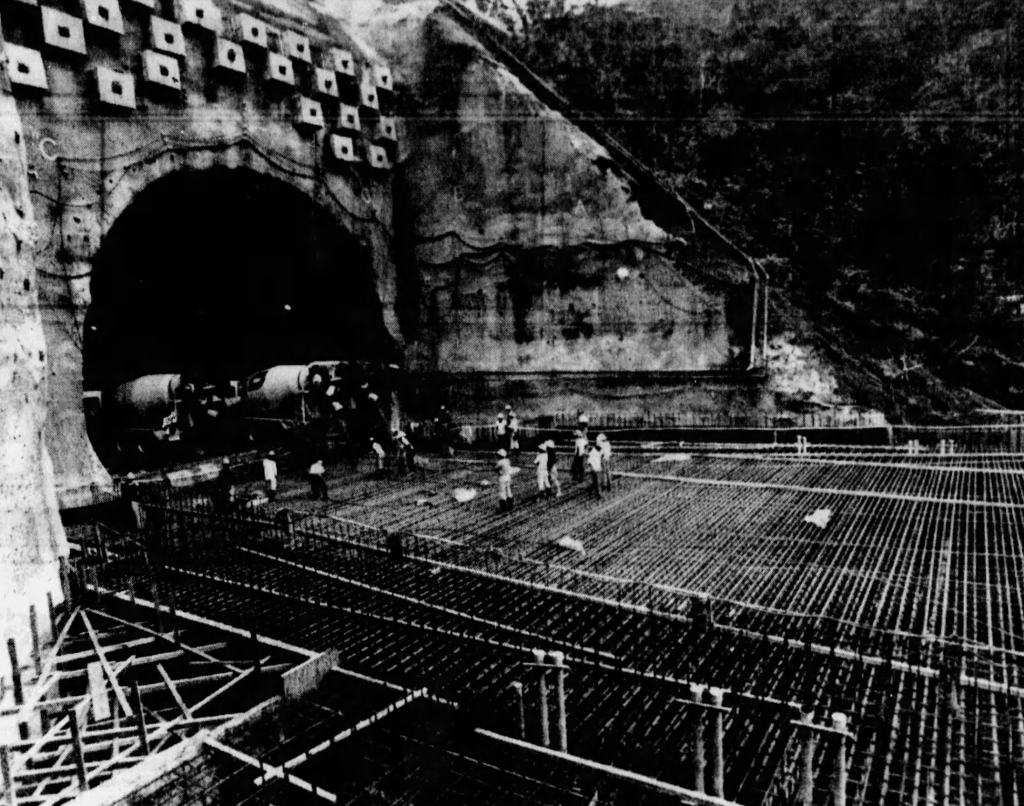 A tunnel being built