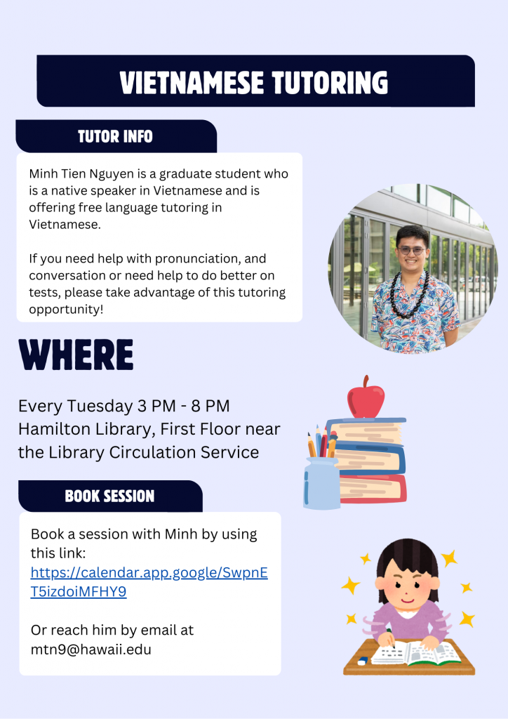 Vietnamese Language And Culture Tutoring Program Poster